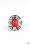 C17 - Spiraling Sands, Paparazzi Red Ring by Paparazzi Accessories on Fancy5Fashion.com