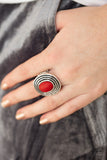 C17 - Spiraling Sands, Paparazzi Red Ring by Paparazzi Accessories on Fancy5Fashion.com