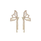 Gold Rhinestone Butterfly Tail Studs