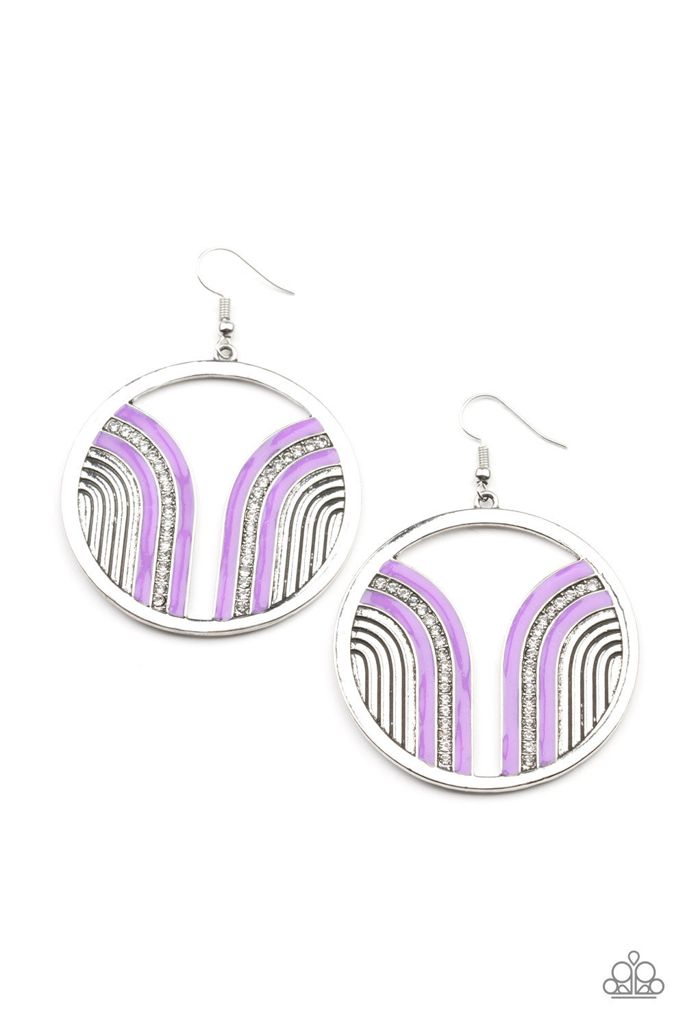 D214 - Delightfully Deco, Paparazzi Purple Earring by Paparazzi Accessories on Fancy5Fashion.com