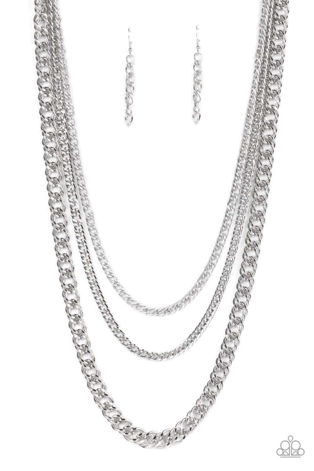 A46 - Chain Of Champions, Silver Paparazzi Necklace by Paparazzi Accessories on Fancy5Fashion.com