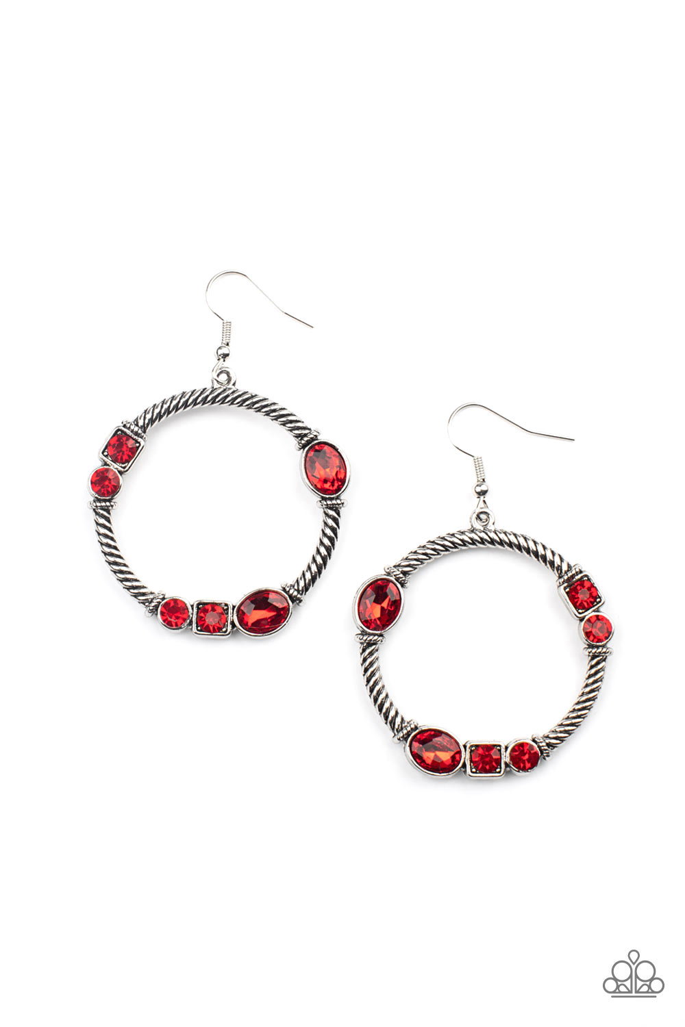 D101 - Glamorous Garland, Paparazzi Red Earring by Paparazzi Accessories on Fancy5Fashion.com