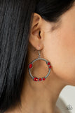 D101 - Glamorous Garland, Paparazzi Red Earring by Paparazzi Accessories on Fancy5Fashion.com