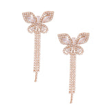 Gold Butterfly Fringe Earrings