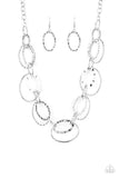 A255 - Bend OVAL Backwards, Paparazzi Silver Necklace by Paparazzi Accessories on Fancy5Fashion.com