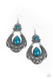 D26 - Rise and Roam, Paparazzi Blue Earring by Paparazzi Accessories on Fancy5Fashion.com