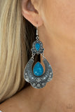 D26 - Rise and Roam, Paparazzi Blue Earring by Paparazzi Accessories on Fancy5Fashion.com