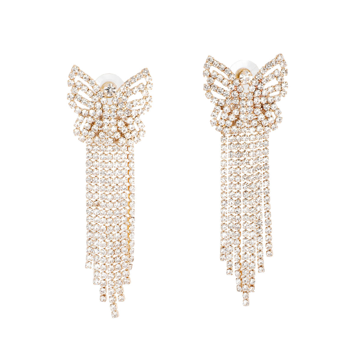 Gold Elegant Butterfly Fringe Earrings