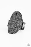 C83 - Record Breaking Ripple, Black Paparazzi Ring by Paparazzi Accessories on Fancy5Fashion.com