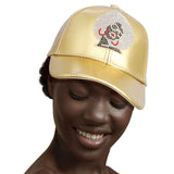 Gold Rhinestone Afro Woman Hat