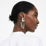 D62 - Krystle Clear, White Earrings by Fancy5Fashion on Fancy5Fashion.com