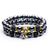 B158 - Natural Frosted Leopard Head Diamond Elastic Bracelet by Fancy5Fashion on Fancy5Fashion.com