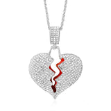 Hip Hop Heart Breaker, Silver Necklace by Fancy5Fashion on Fancy5Fashion.com