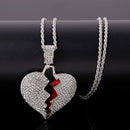 Hip Hop Heart Breaker, Silver Necklace by Fancy5Fashion on Fancy5Fashion.com