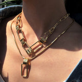 Lock Pendant Exaggerated, Gold Necklace by Fancy5Fashion on Fancy5Fashion.com
