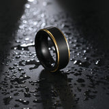 C114 - ARiKJON Night Gold Tungsten Men's Wedding Band by Fancy5Fashion on Fancy5Fashion.com