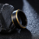 C114 - ARiKJON Night Gold Tungsten Men's Wedding Band by Fancy5Fashion on Fancy5Fashion.com