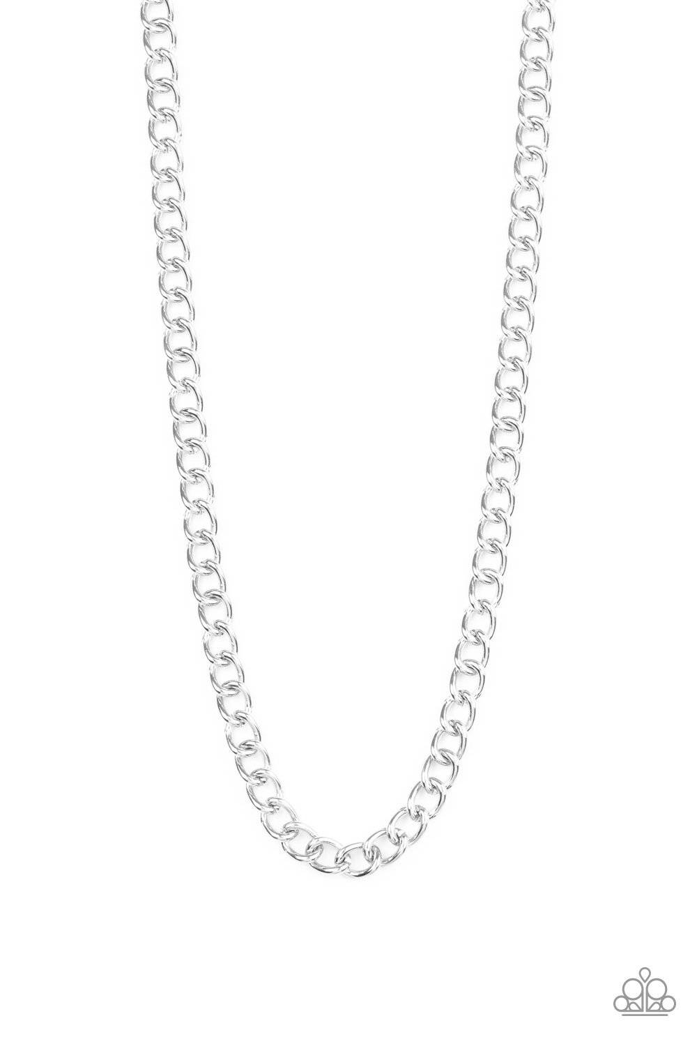 A102 - Full Court, Men's Paparazzi Silver Necklace by Paparazzi Accessories on Fancy5Fashion.com