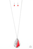 A165 - Impressive Edge Red Necklace by Paparazzi Accessories on Fancy5Fashion.com