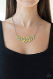 A233 - Frosted Foliage Yellow Necklace by Paparazzi Accessories on Fancy5Fashion.com