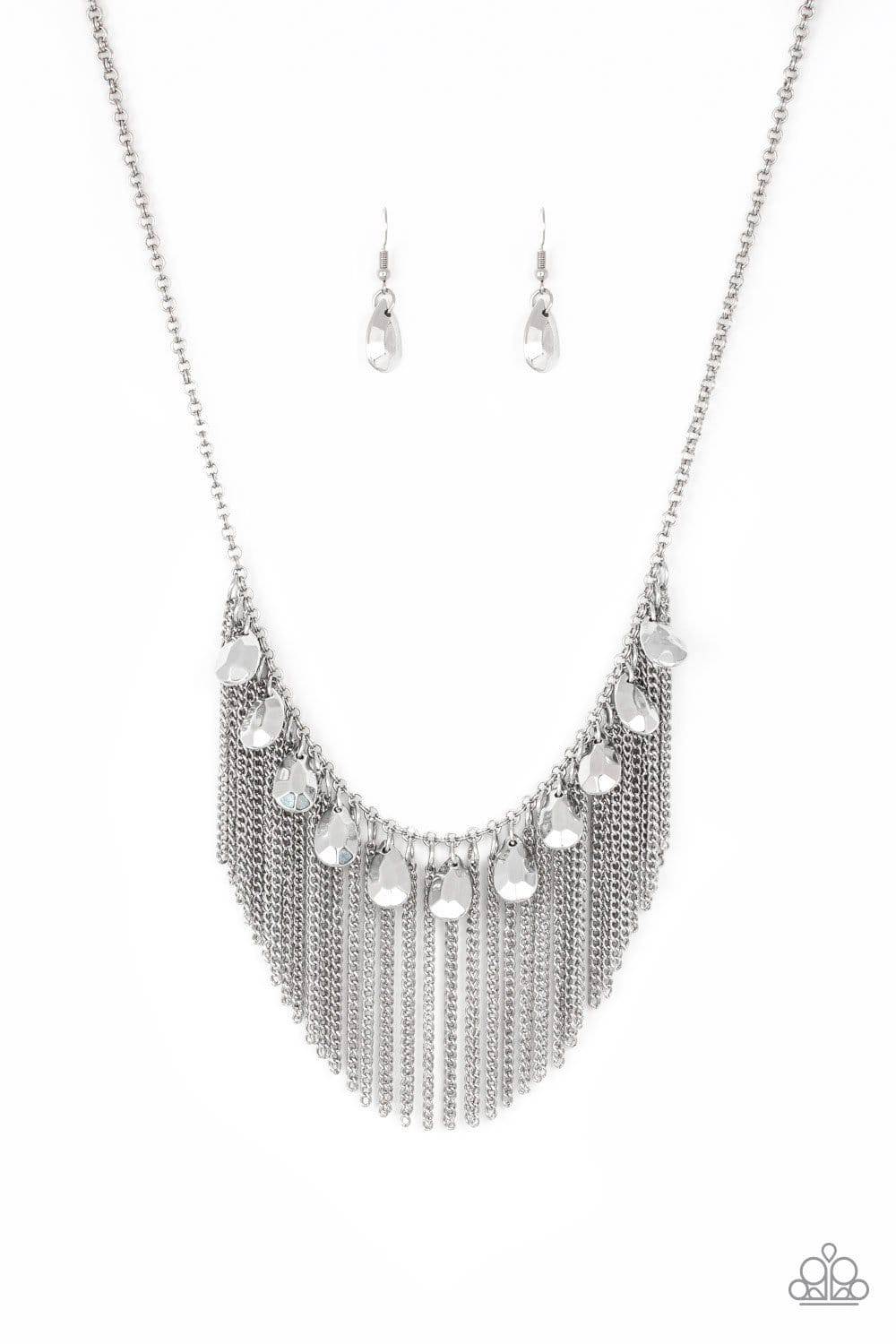 A259 - Bragging Rights Silver Necklace by Paparazzi Accessories on Fancy5Fashion.com