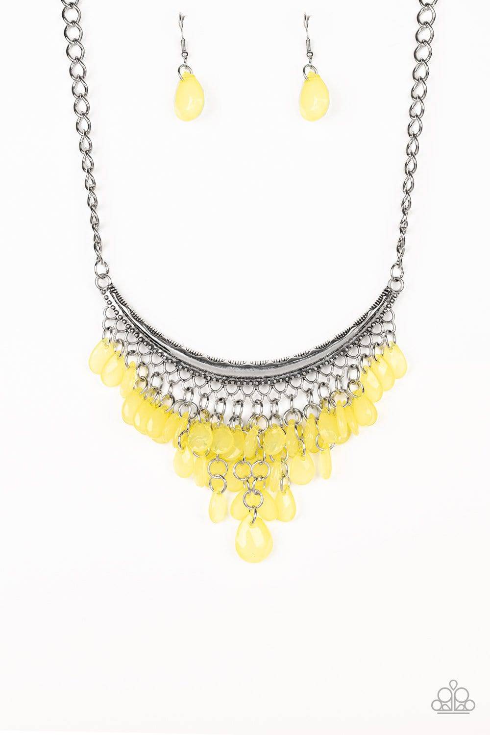 A359 - Rio Rainfall Yellow Necklace by Paparazzi Accessories on Fancy5Fashion.com