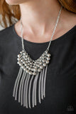A369 - DIVA-de and Rule Silver Necklace by Paparazzi Accessories on Fancy5Fashion.com