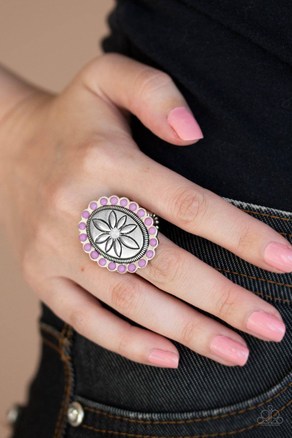 C136 - Garden Paradise - Purple Ring by Paparazzi Accessories on Fancy5Fashion.com