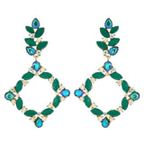 Green Diamond Drop Earrings