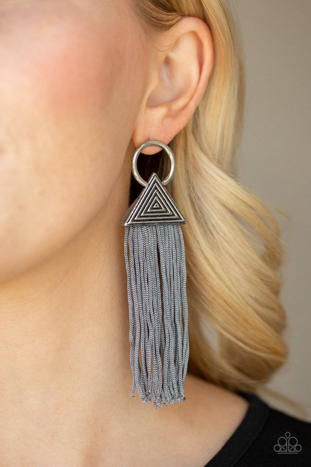 D179 - Oh My Giza Black Earrings by Paparazzi Accessories on Fancy5Fashion.com
