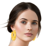 Yellow Daisy Covered Hoops