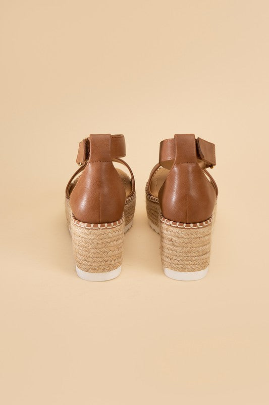Brown Soda Espadrille Platform Sandals by Fortune Dynamic on Fancy5Fashion.com