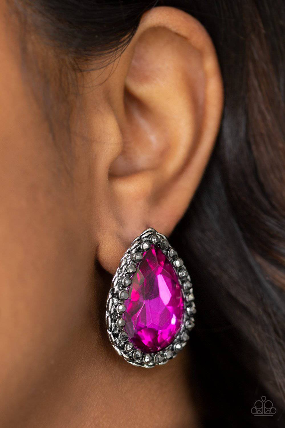 D37 - Dare To Shine Pink Earrings by Fancy5Fashion on Fancy5Fashion.com