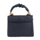 Chic Quilt Square Chain Satchel Navy at Fancy5Fashion.com
