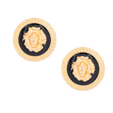 Lion Greek Key Gold Studs