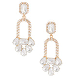 Gold Arched Crystal Earrings