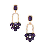 Dark Purple Arched Crystal Earrings