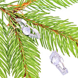 14K White Gold CZ Diamond Huggie Hoops