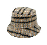 Orange Plaid Woolen Bucket Hat