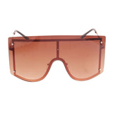 Sleek Noir Brown Shield Sunglasses at Fancy5Fashion.com