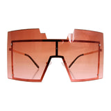 Oversized Brown Shield Sunglasses at Fancy5Fashion.com