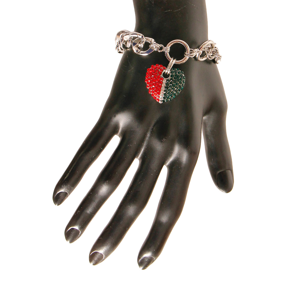 Designer Heart Silver Toggle Bracelet