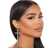 Rhinestone Cross Earrings by Fancy5Fashion on Fancy5Fashion.com