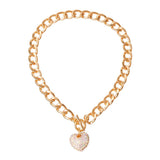 Aurora Borealis and Gold Heart Necklace