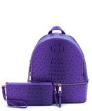 Ostrich Vegan Leather Backpack w Wallet by Fancy5Fashion on Fancy5Fashion.com