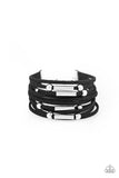 B109 - Back To BACKPACKER Black Urban Bracelet by Paparazzi Accessories on Fancy5Fashion.com