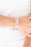 B133 - Timelessly Textured Silver Bracelet by Paparazzi Accessories on Fancy5Fashion.com