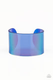 B153 - Holographic Aura Blue Acrylic Bracelet by Paparazzi Accessories on Fancy5Fashion.com