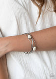 B160 - Desert Lagoon White Bracelet by Paparazzi Accessories on Fancy5Fashion.com