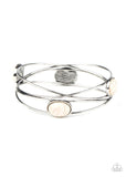 B160 - Desert Lagoon White Bracelet by Paparazzi Accessories on Fancy5Fashion.com